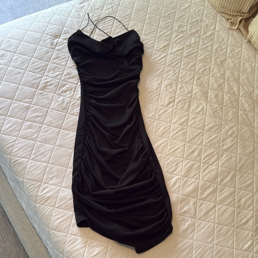 Black fitted cocktail dress